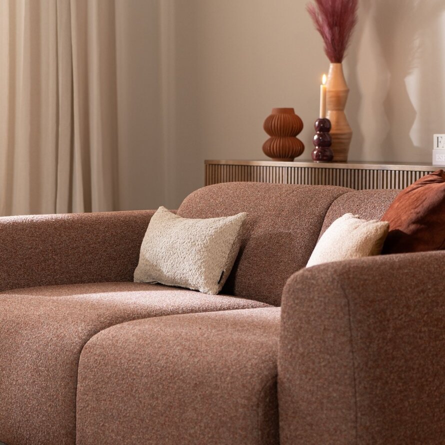 2,5-zits Maine bank bouclé rood/roze