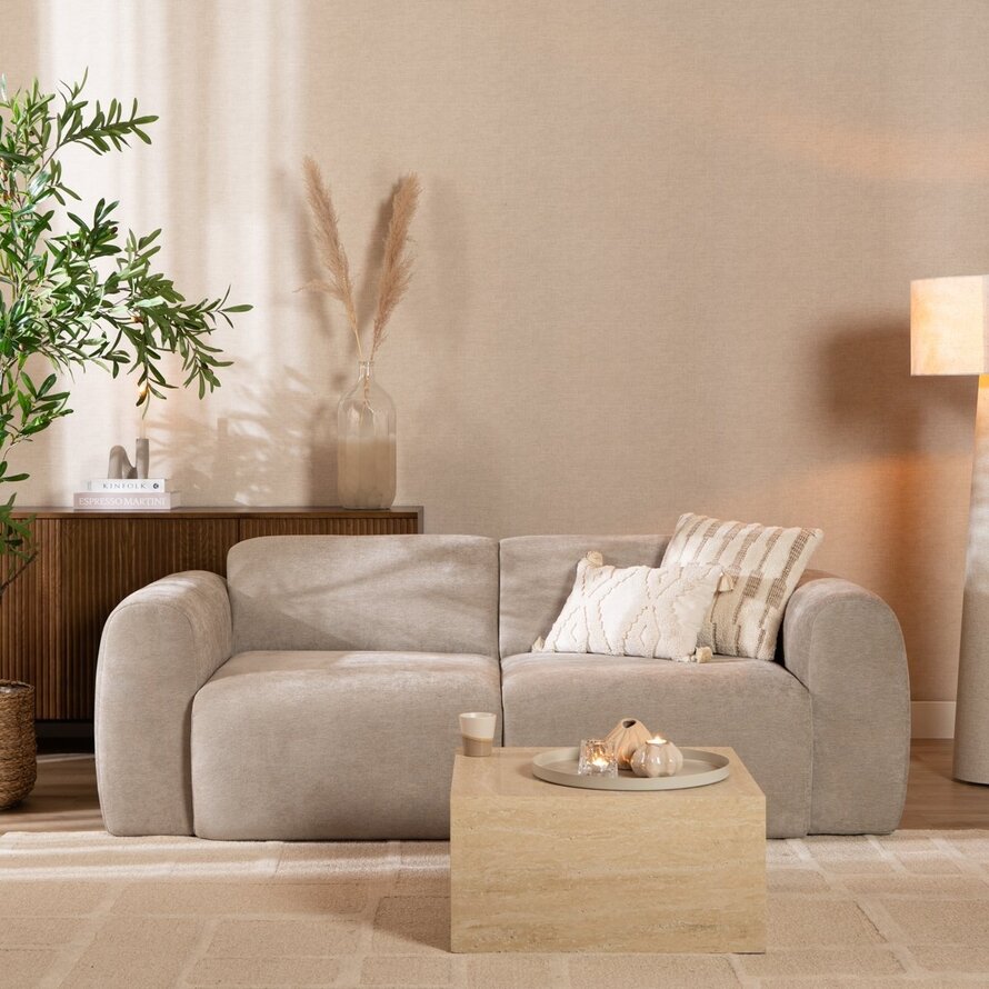 2,5-zits Maine bank taupe polyester stof