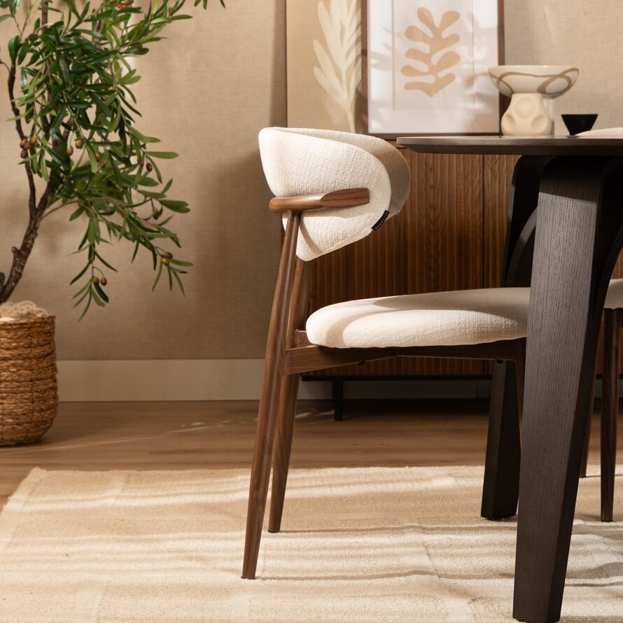 Stoel Lara off white linnen