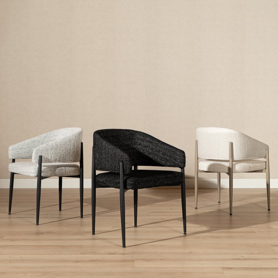 Stoel Armin off white/zwart