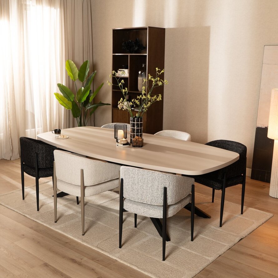 Stoel Armin off white/zwart