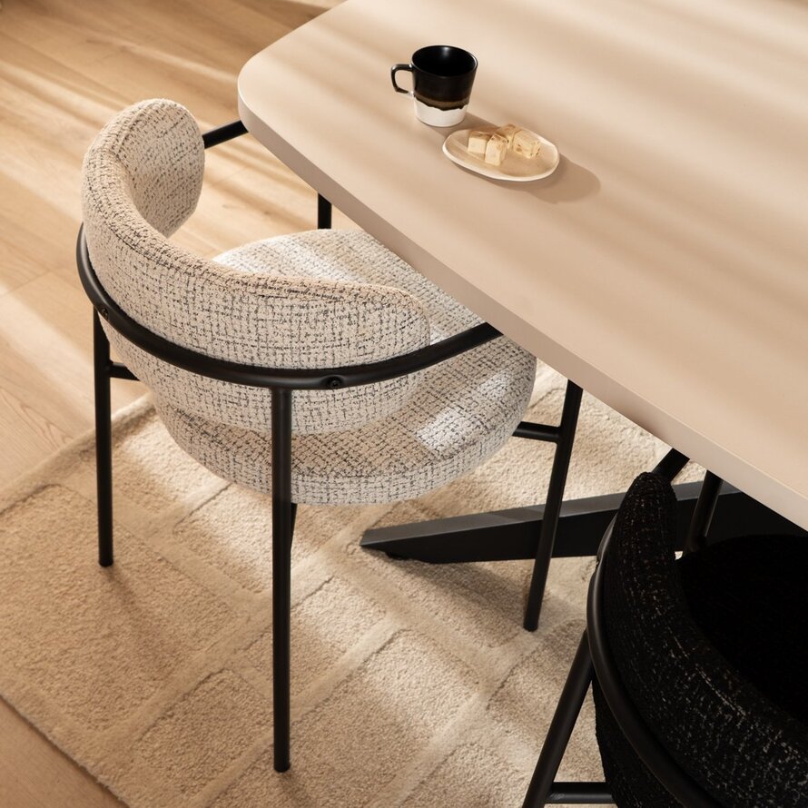 Stoel Nicky off white/zwart