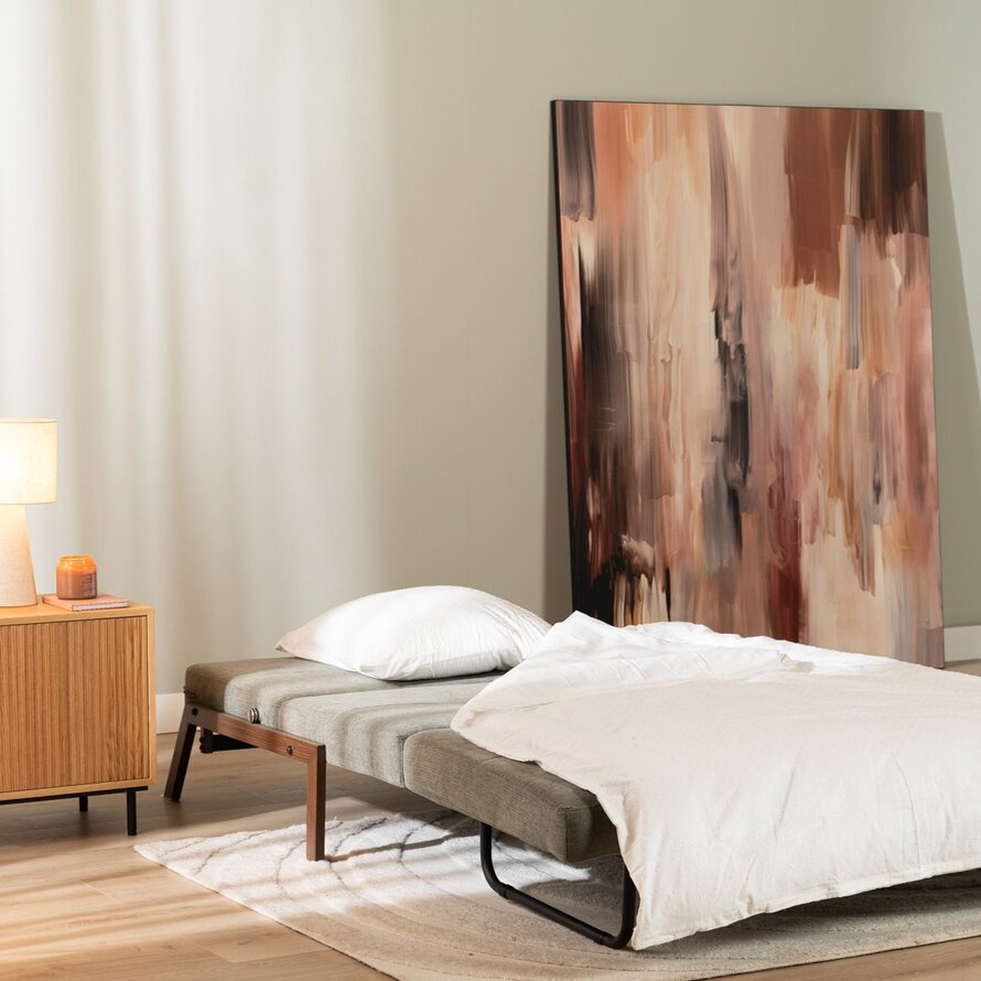 Slaapbank 2 persoons Mikko taupe velvet