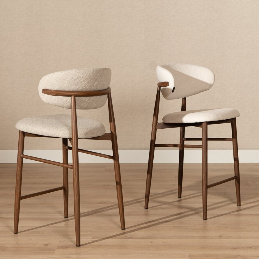 Barkruk Lara off white linnen 70 cm