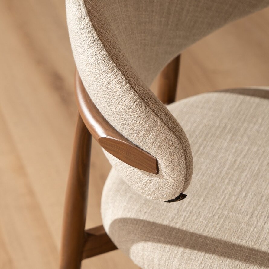 Barkruk Lara taupe linnen 70 cm