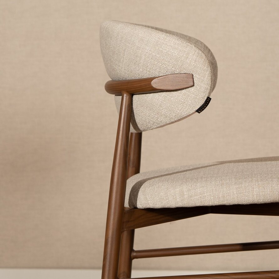 Barkruk Lara taupe linnen 70 cm