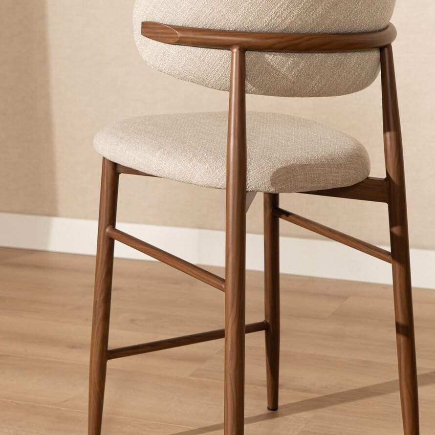 Barkruk Lara taupe linnen 70 cm
