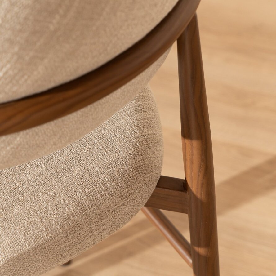 Barkruk Lara taupe linnen 70 cm