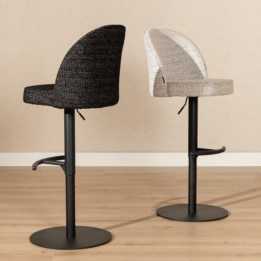 Barkruk Odin zwart polyester 63-83 cm