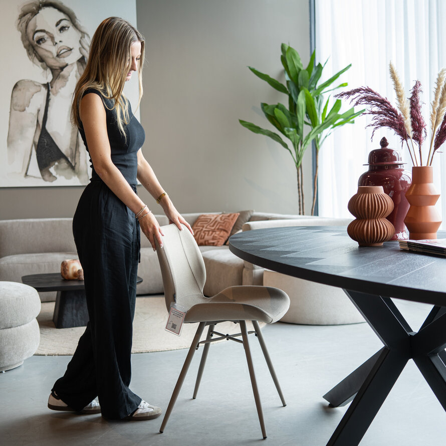 Stoel Jena taupe gerecycled polyester