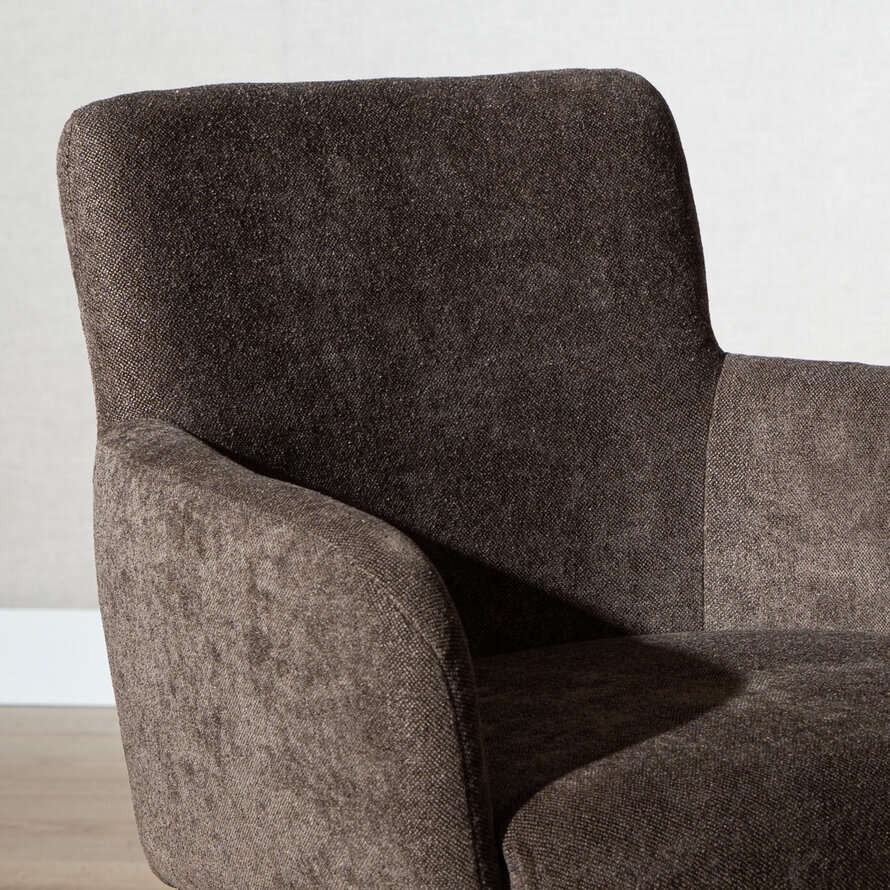 Stoel op wieltjes Finn polyester stof bruin