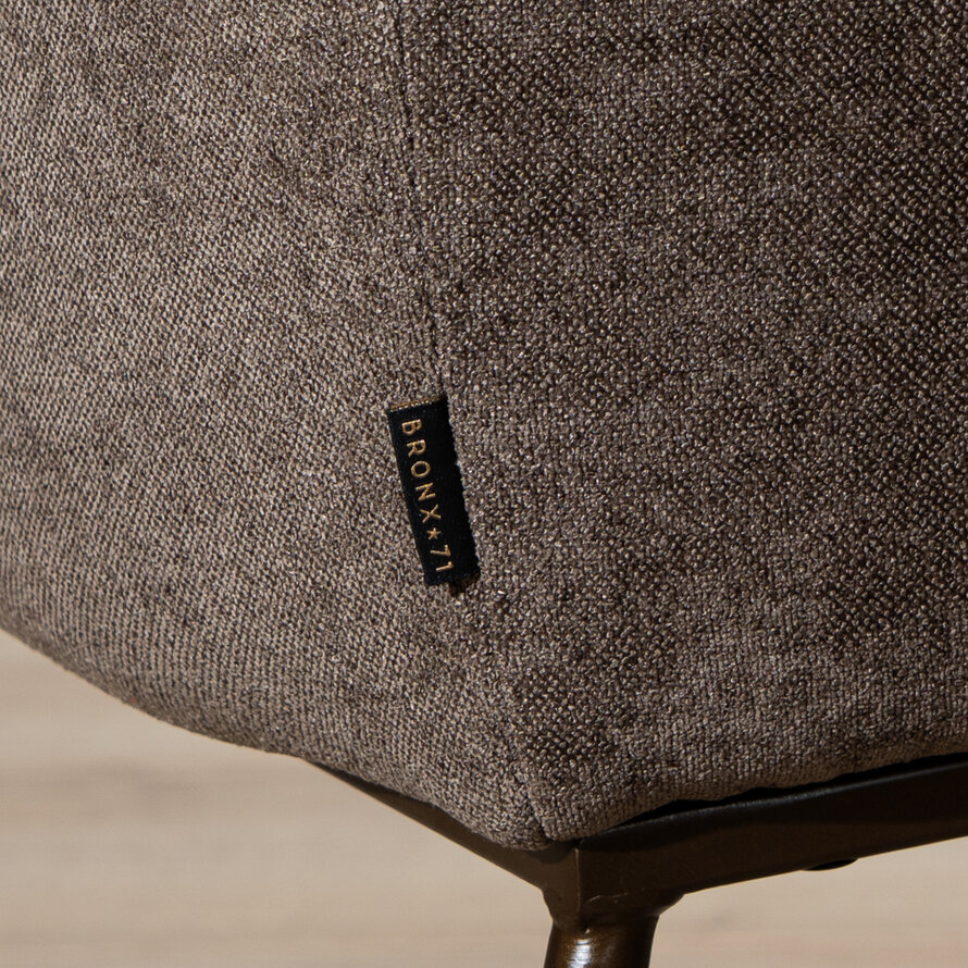 Stoel op wieltjes Finn polyester stof bruin