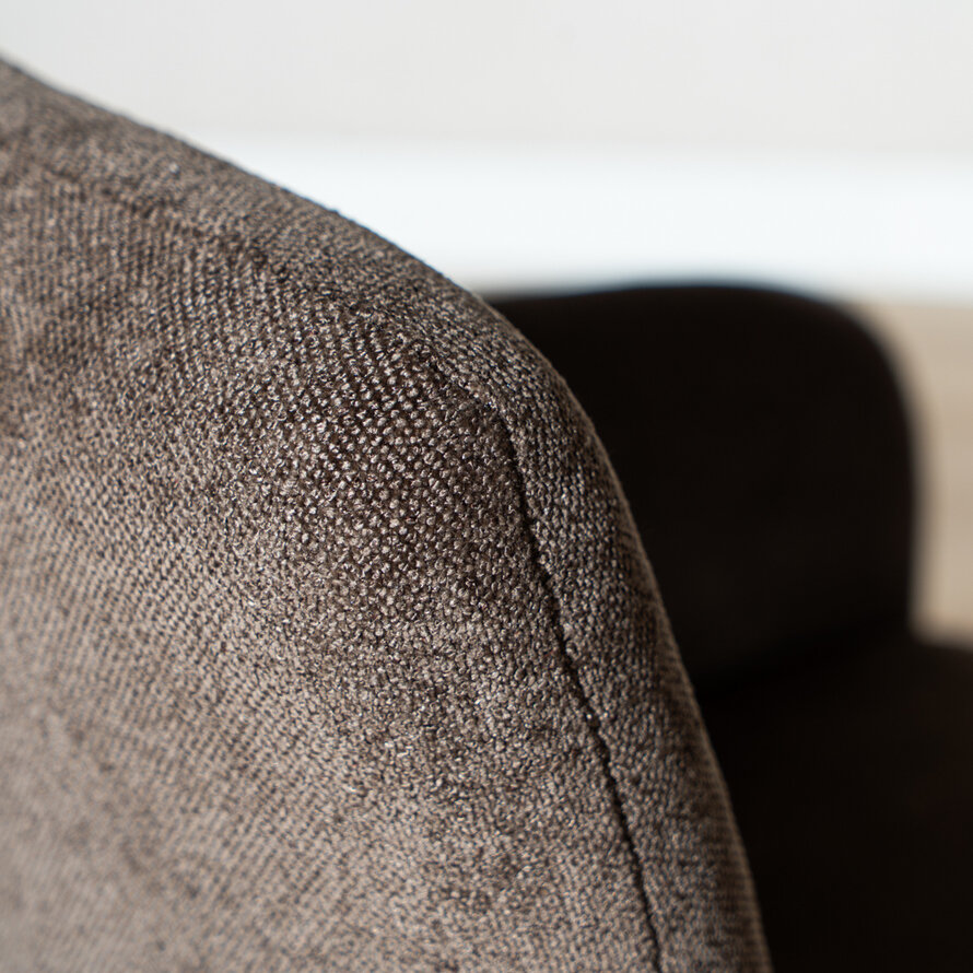 Stoel op wieltjes Finn polyester stof bruin