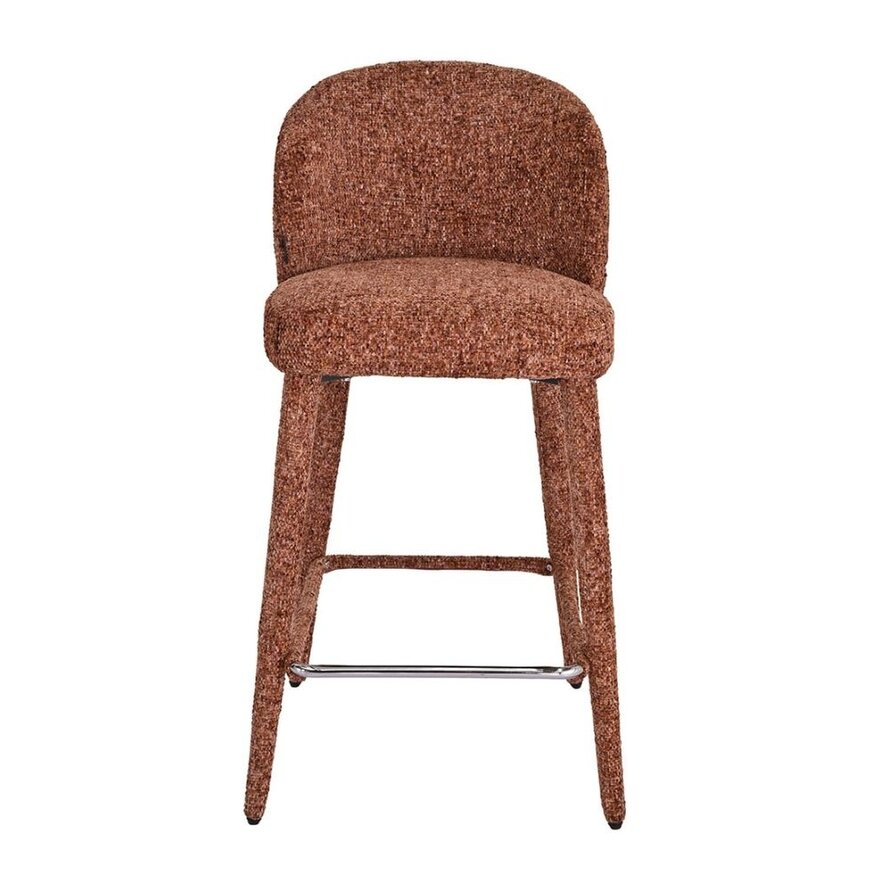Barkruk Charlie koper chenille 69 cm