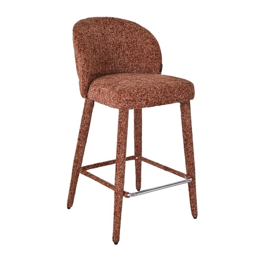 Barkruk Charlie koper chenille 69 cm