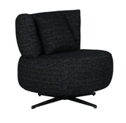 Bronx71 Fauteuil Fallon draaibaar gemêleerde stof zwart