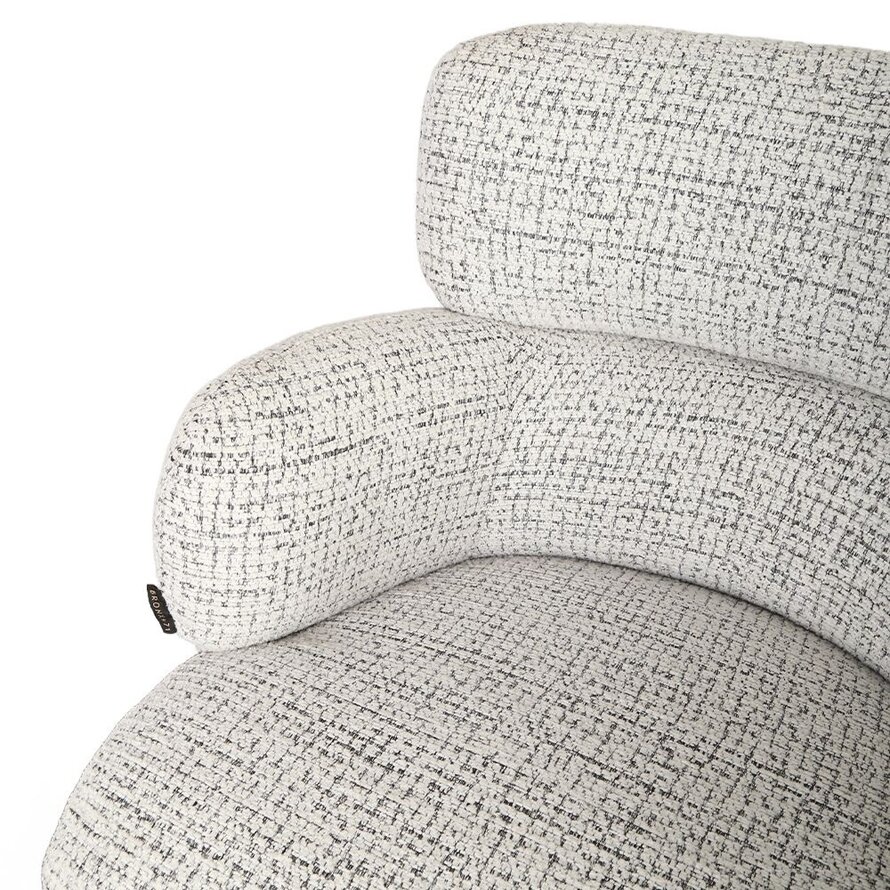 Draaibare stoel Coco polyester off white/zwart