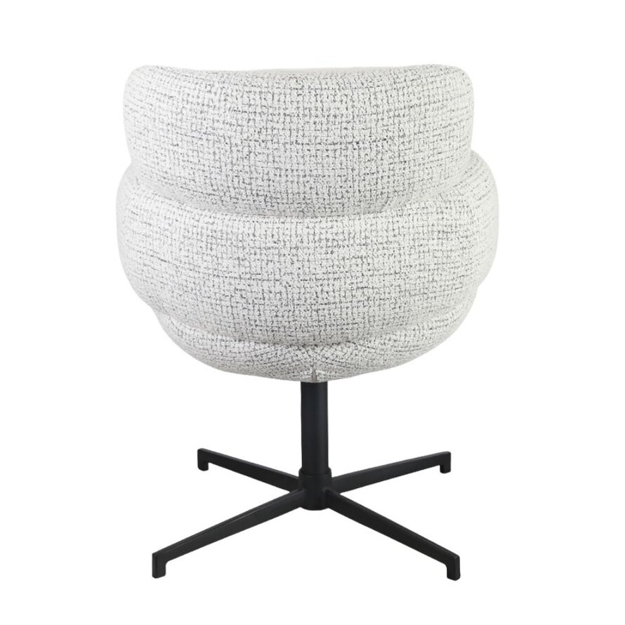 Draaibare stoel Coco polyester off white/zwart