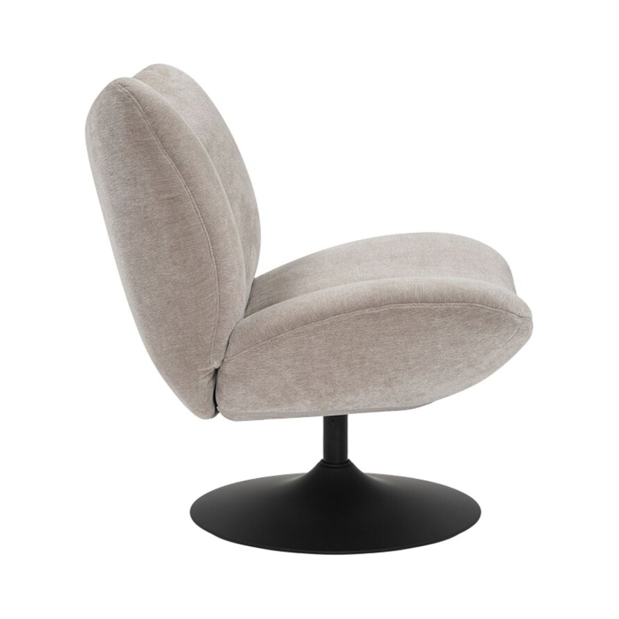 Fauteuil Lise draaibaar chenille taupe