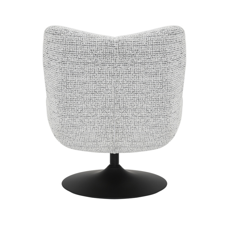Fauteuil Moira draaibaar polyester off-white/ zwart