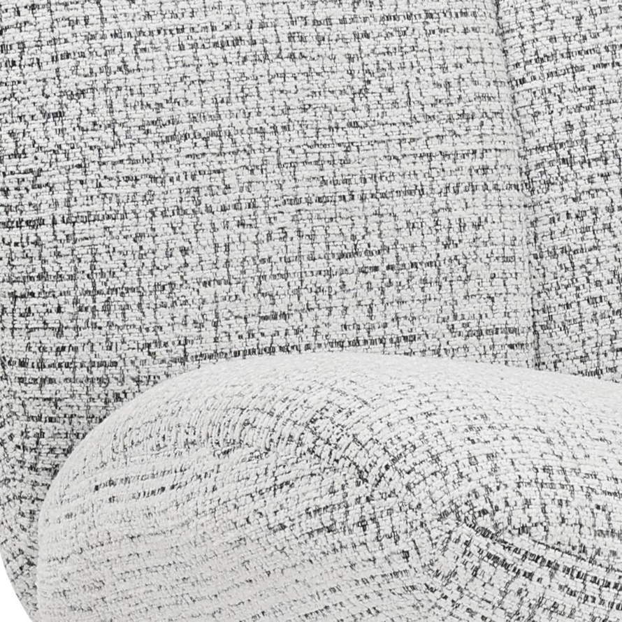 Fauteuil Moira draaibaar polyester off-white/ zwart