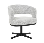 Bronx71 Fauteuil Gino draaibaar polyester off white/zwart
