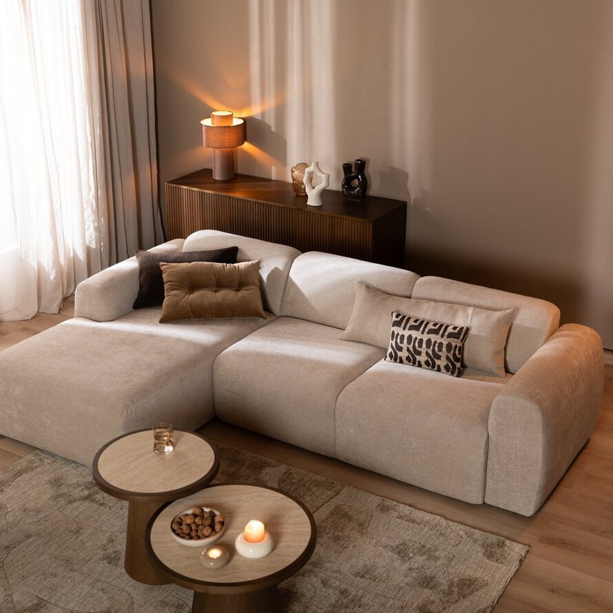 Hoekbank links Maine chenille beige