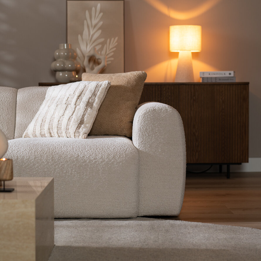 Hoekbank links Maine polyester off white