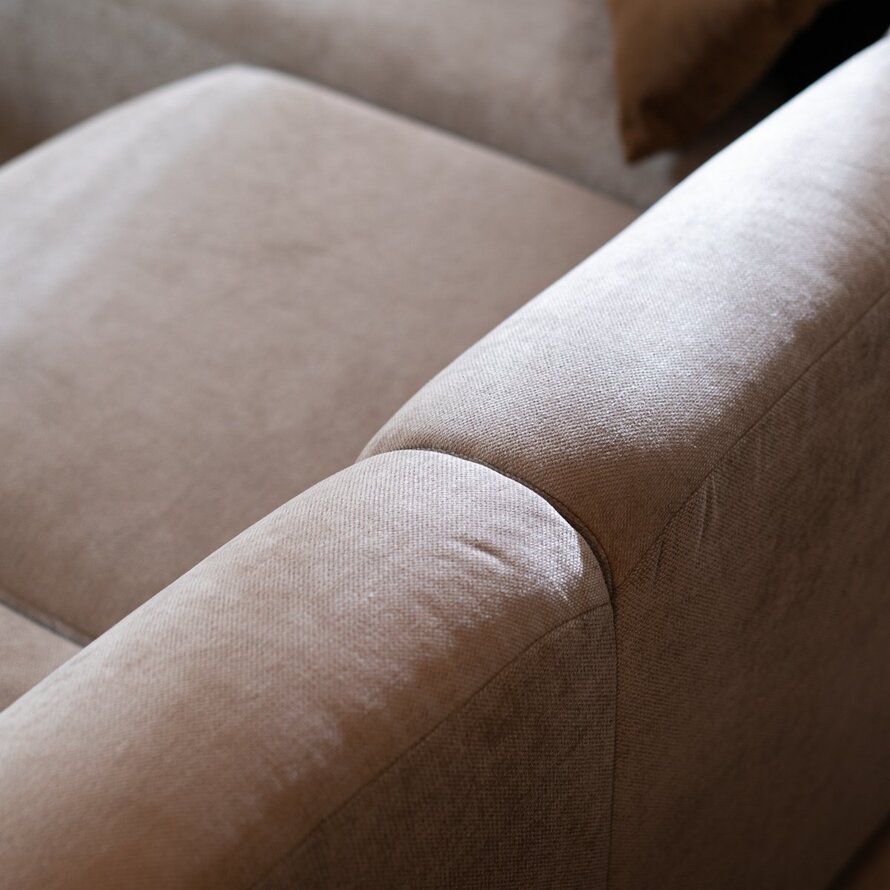 Hoekbank links Maine polyester taupe