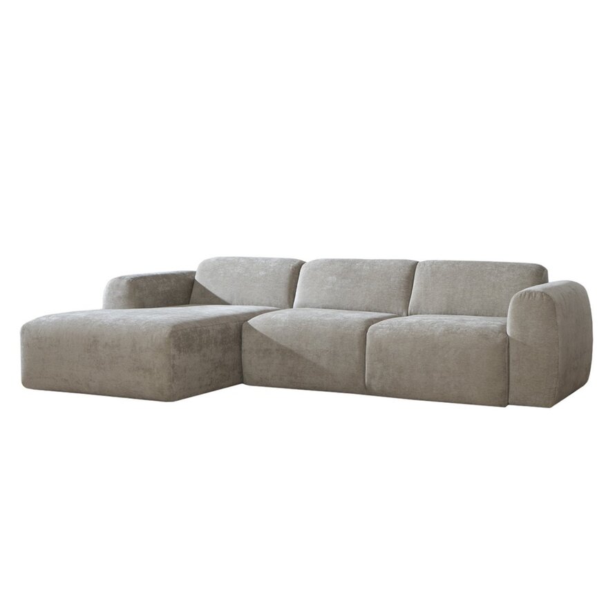 Hoekbank links Maine polyester taupe