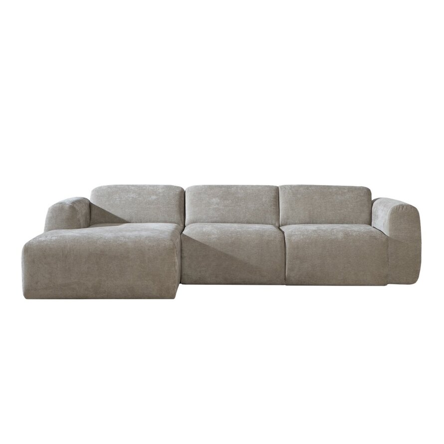 Hoekbank links Maine polyester taupe