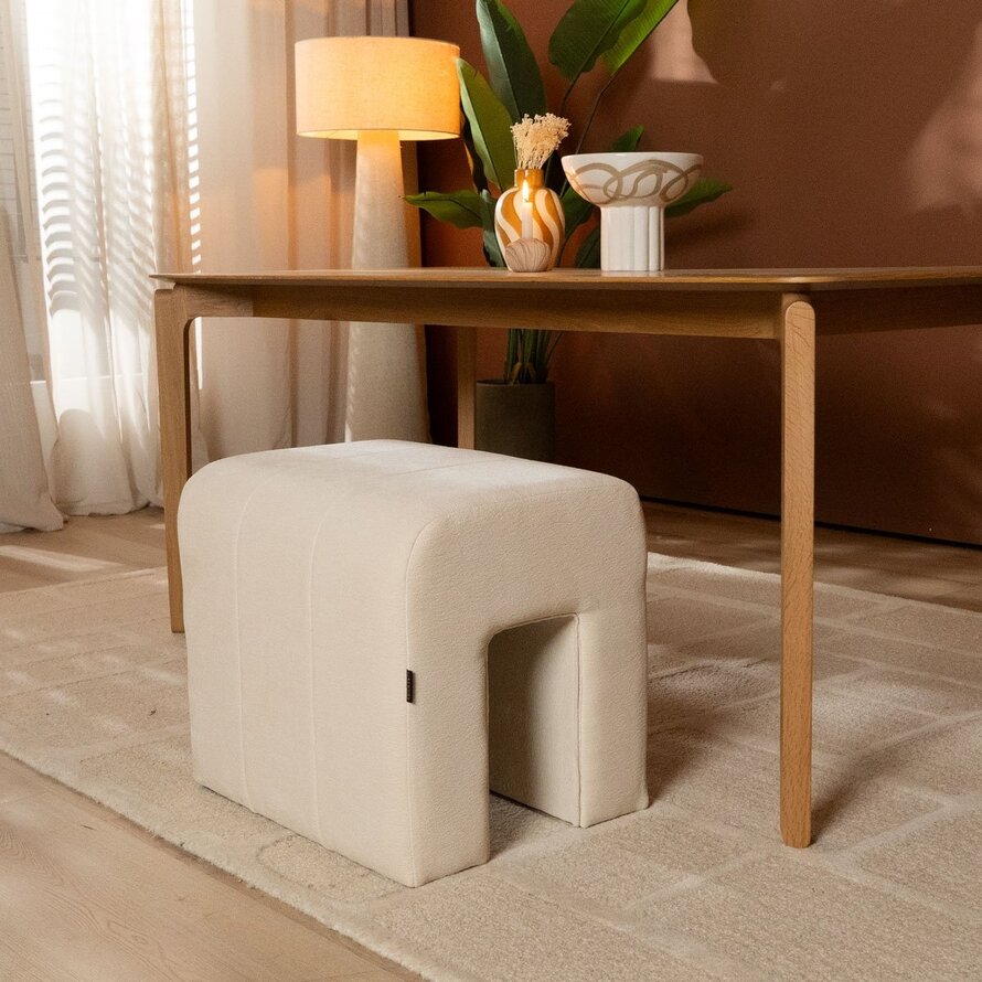 Modulaire hocker Seth chenille off white