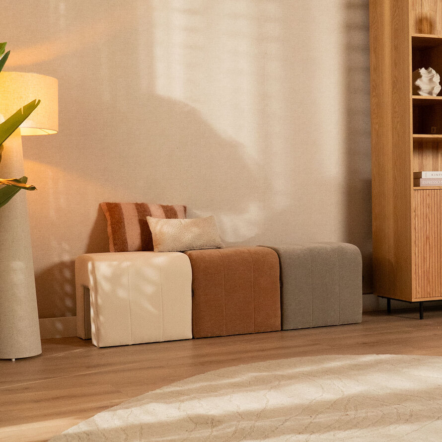 Modulaire hocker Seth chenille terracotta
