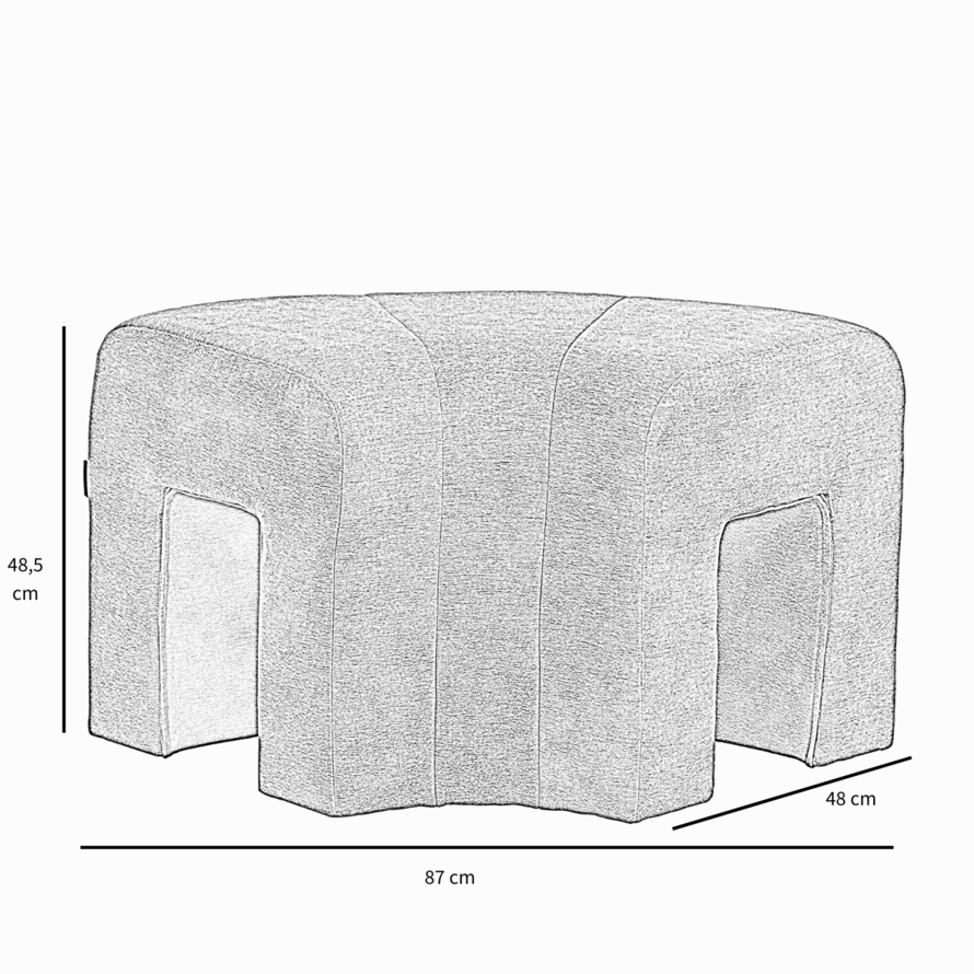 Modulaire hoekhocker Seth chenille teracotta
