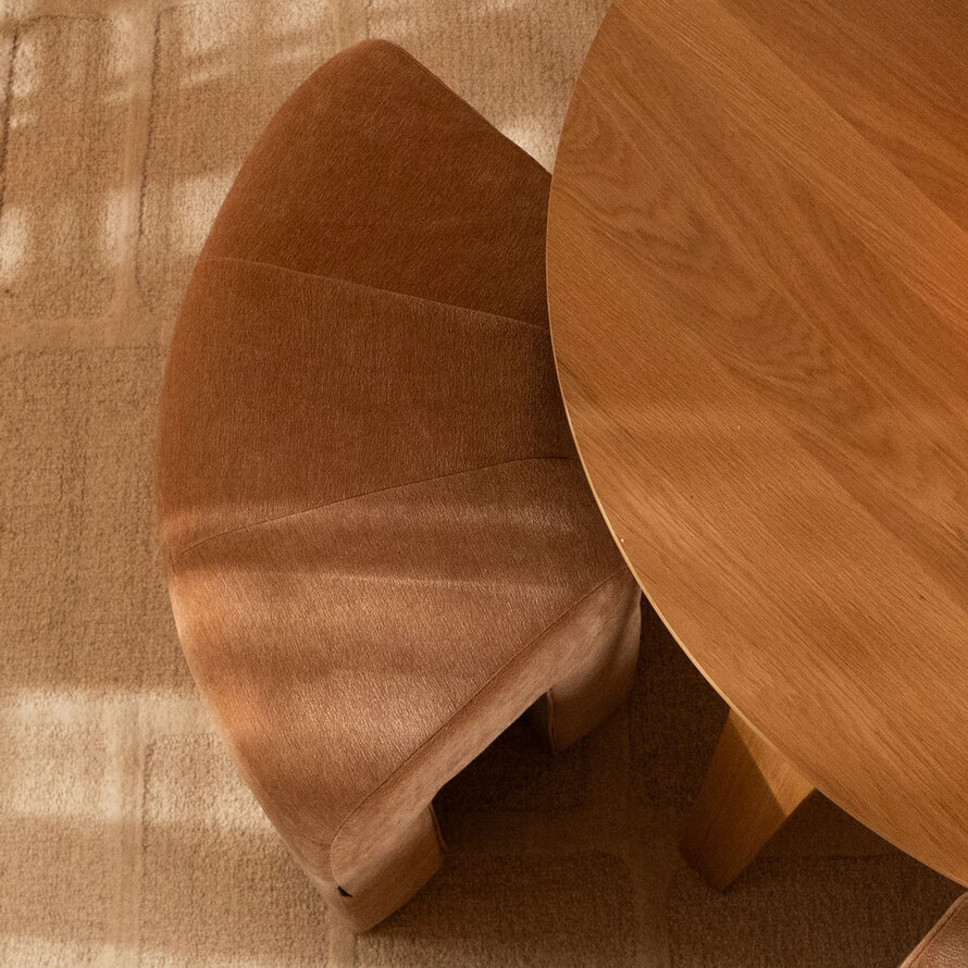 Modulaire hoekhocker Seth chenille teracotta