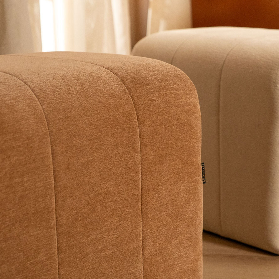 Modulaire hocker Seth chenille terracotta