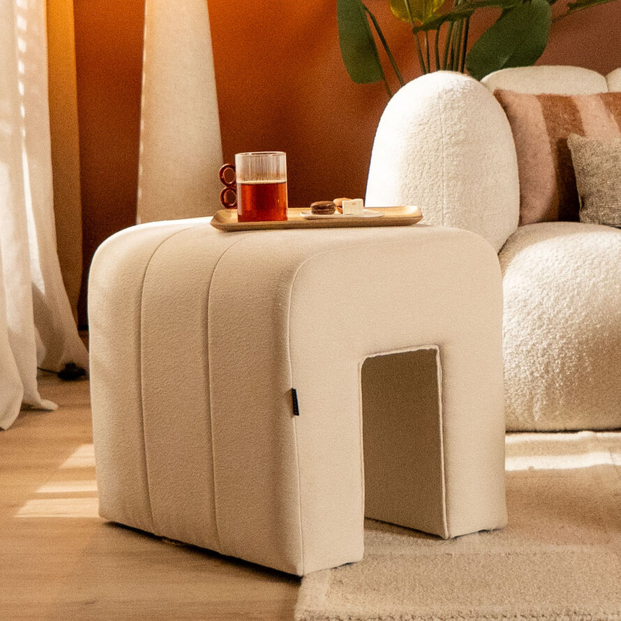 Modulaire hocker Seth chenille taupe