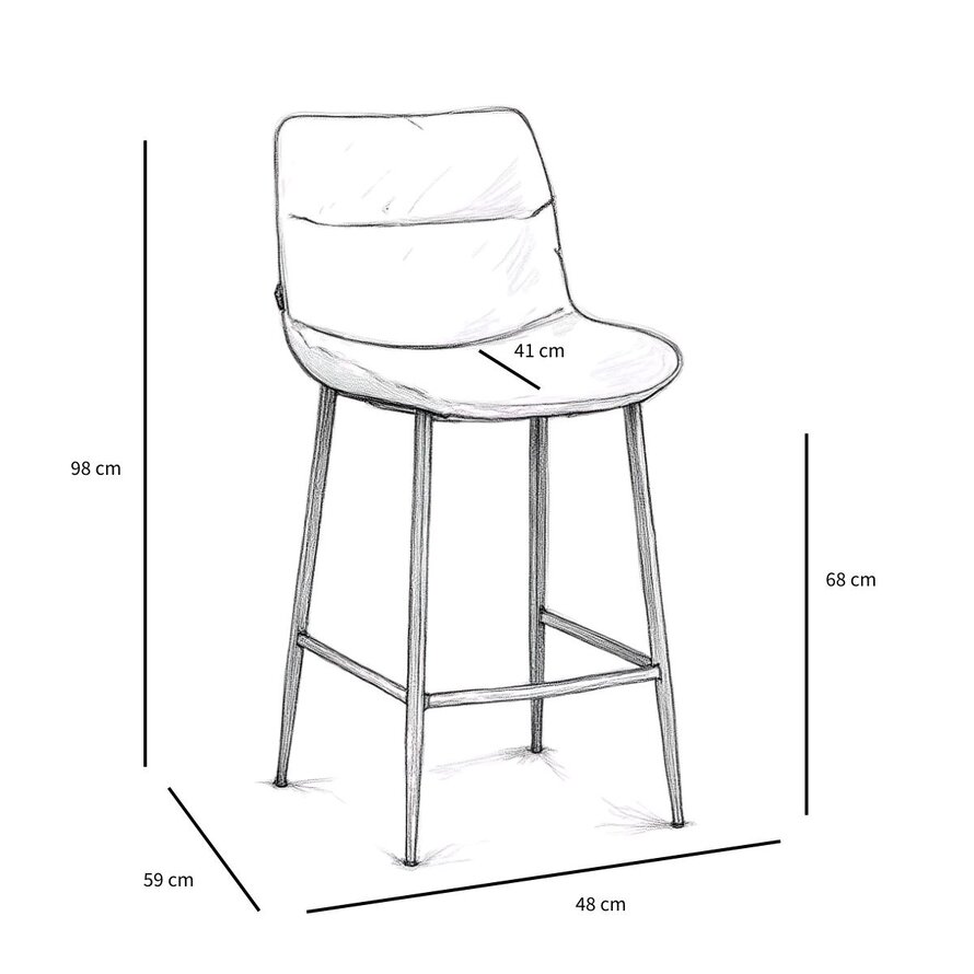 Barkruk Trevi velvet bruin 68 cm