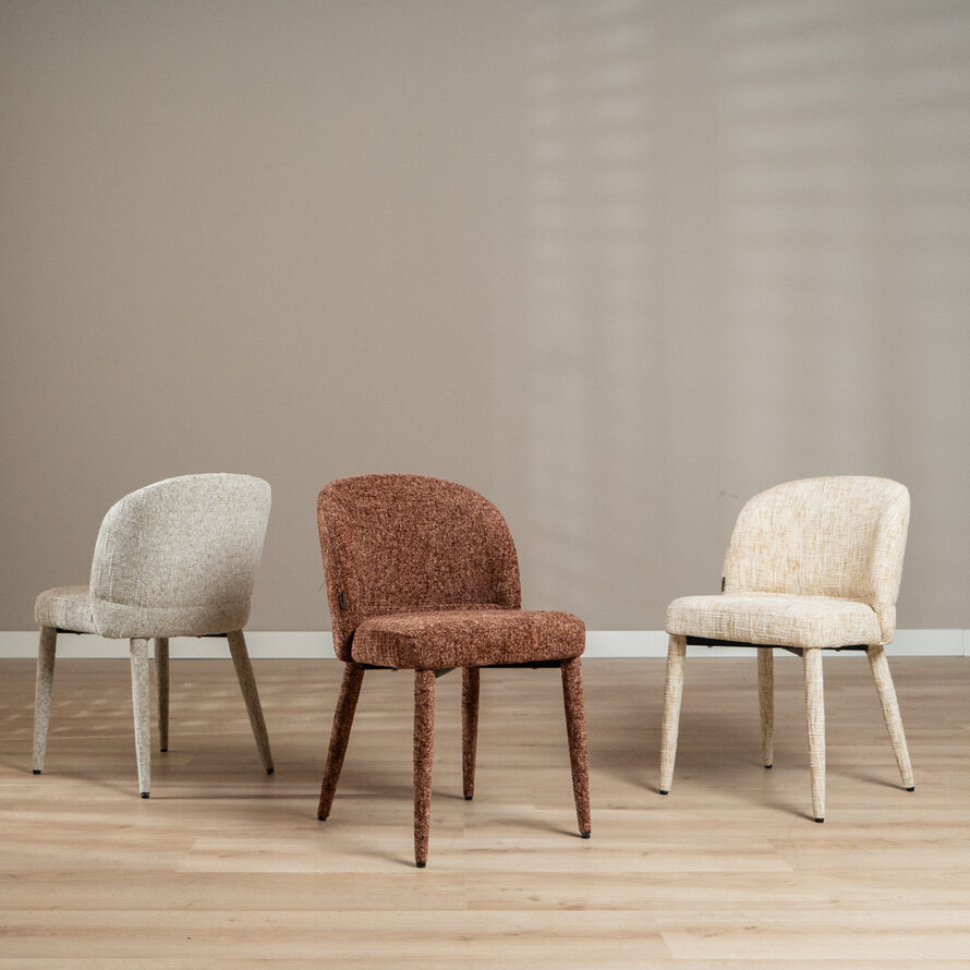 Stoel Charlie chenille beige