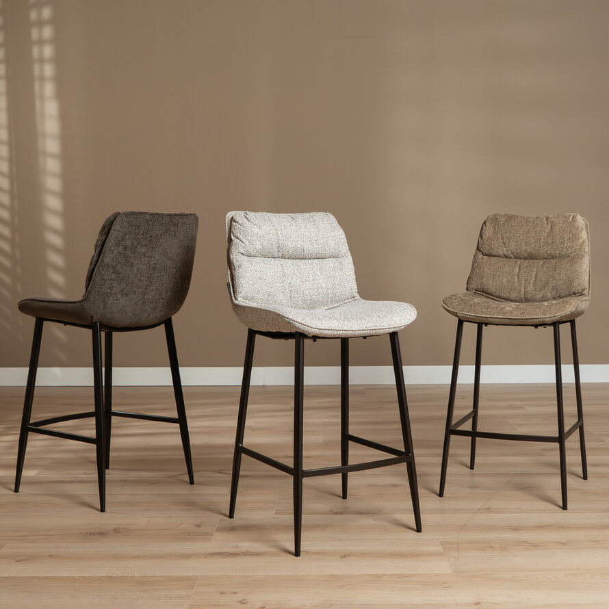 Velvet barkruk Trevi taupe