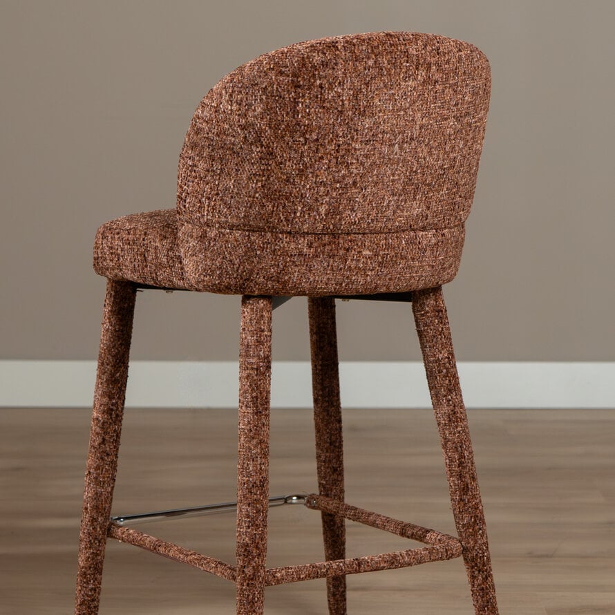 Barkruk Charlie koper chenille 69 cm