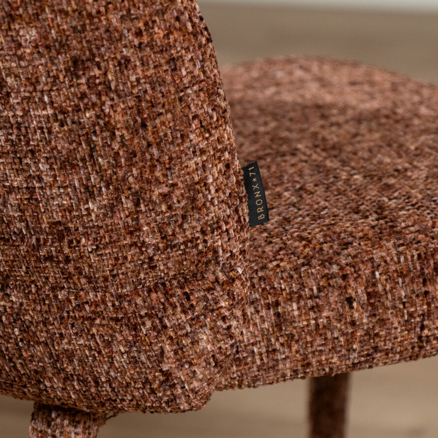Barkruk Charlie koper chenille 69 cm