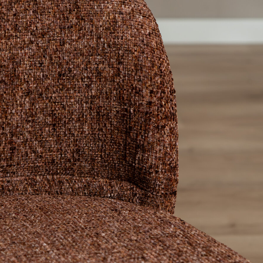 Barkruk Charlie koper chenille 69 cm