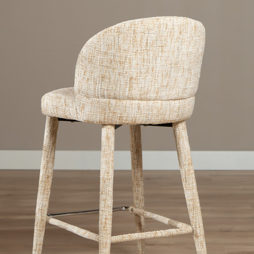 Barkruk Charlie beige chenille 69 cm