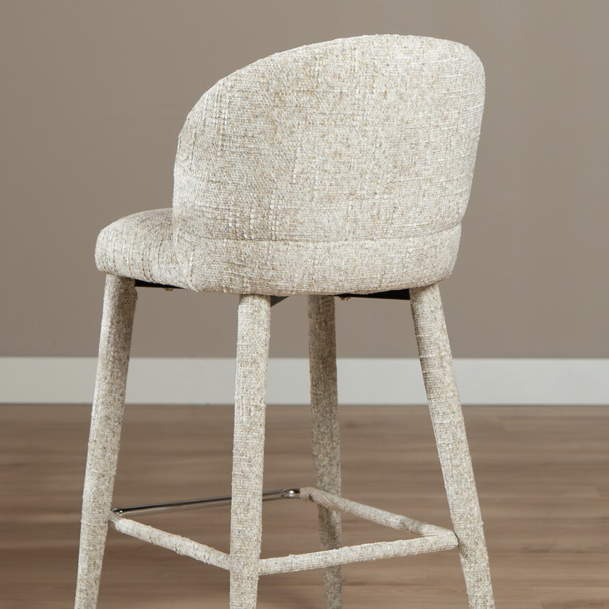 Barkruk Charlie taupe chenille 69 cm