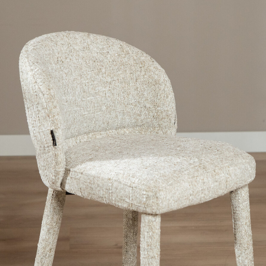 Barkruk Charlie taupe chenille 69 cm