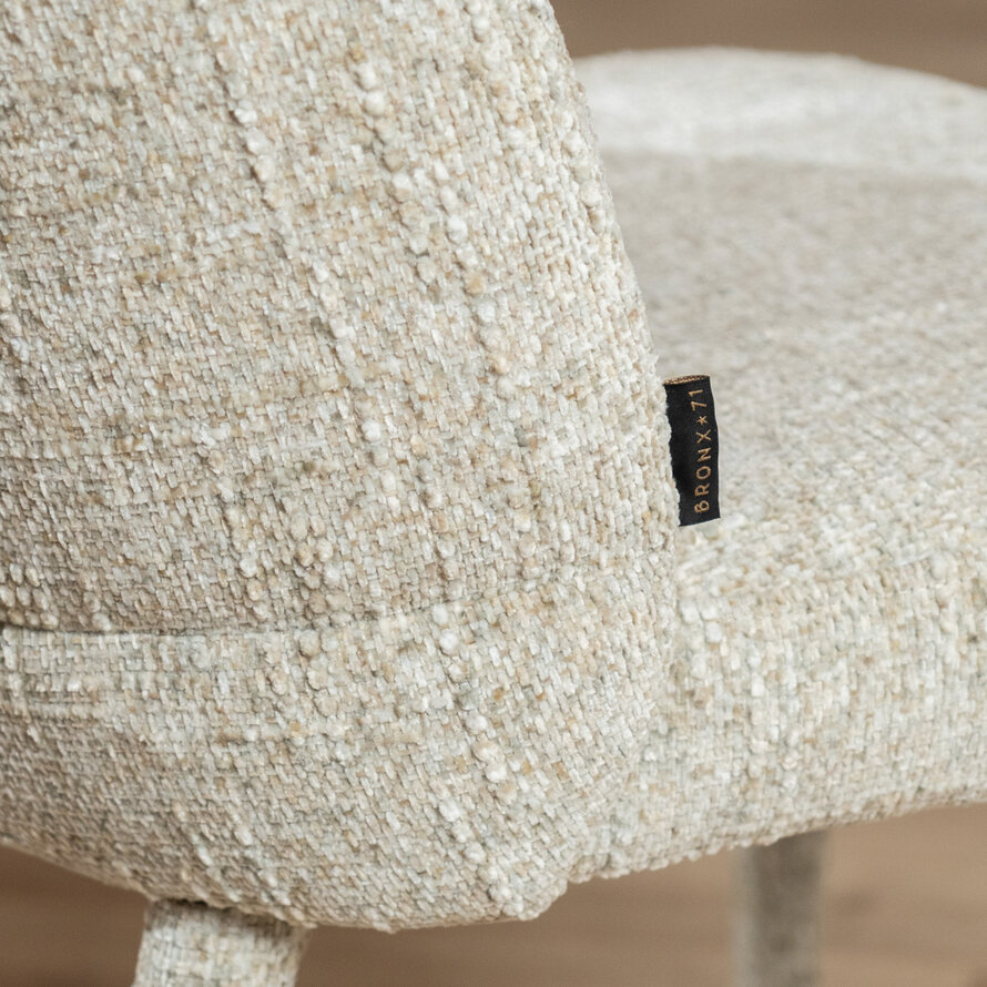 Barkruk Charlie taupe chenille 69 cm