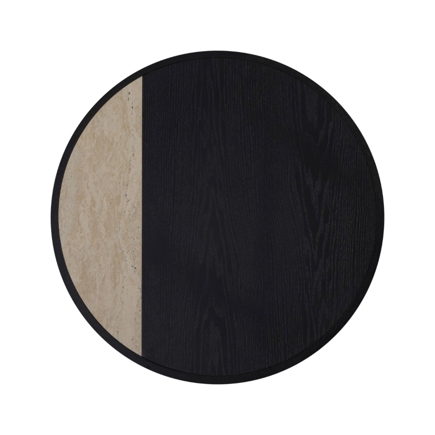 Salontafel Maeva rond zwart eiken Ø80 cm