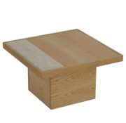 Bronx71 Salontafel Java 70x70 cm naturel eiken/travertin