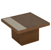 Bronx71 Salontafel Java 70x70 cm rustiek eiken/travertin